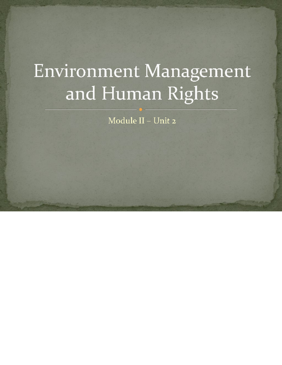 Environment Management Pollution - Module II – Unit 2 Environment ...