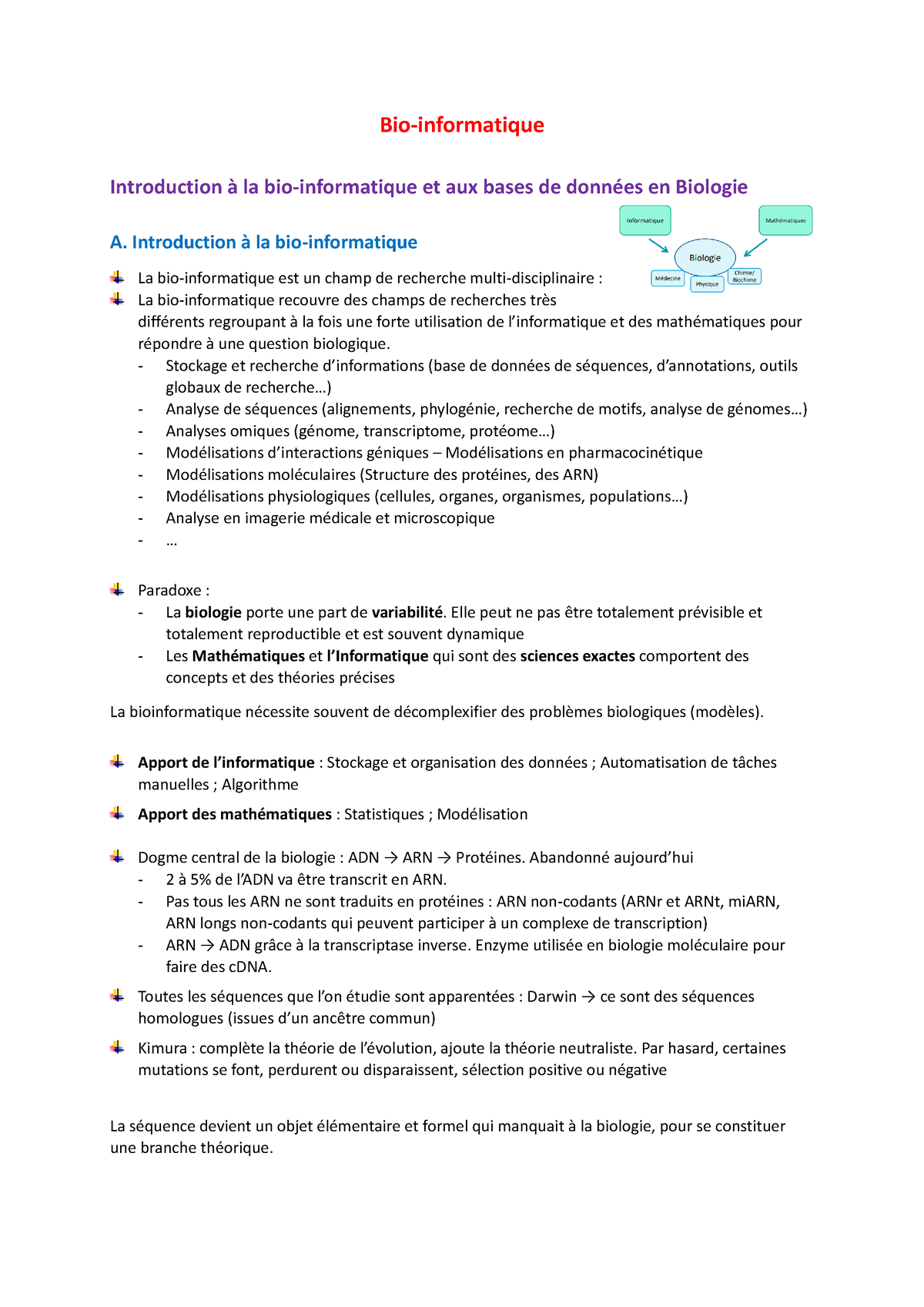 Bioinfo Cm Cours Bio Informatique L Sv L Universit C Te D Azur