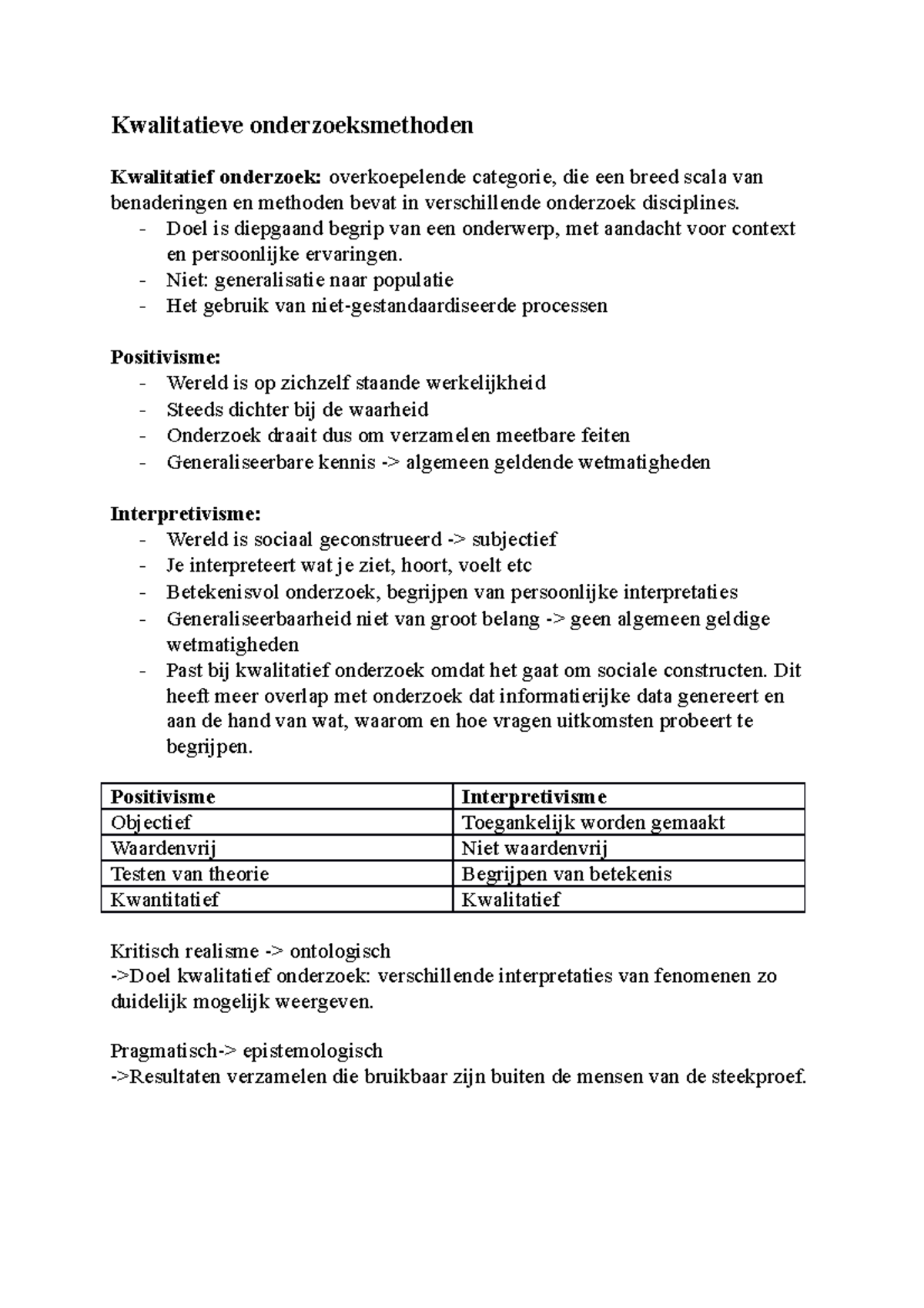 KOM Samenvatting - Kwalitatieve Onderzoeksmethoden Kwalitatief ...