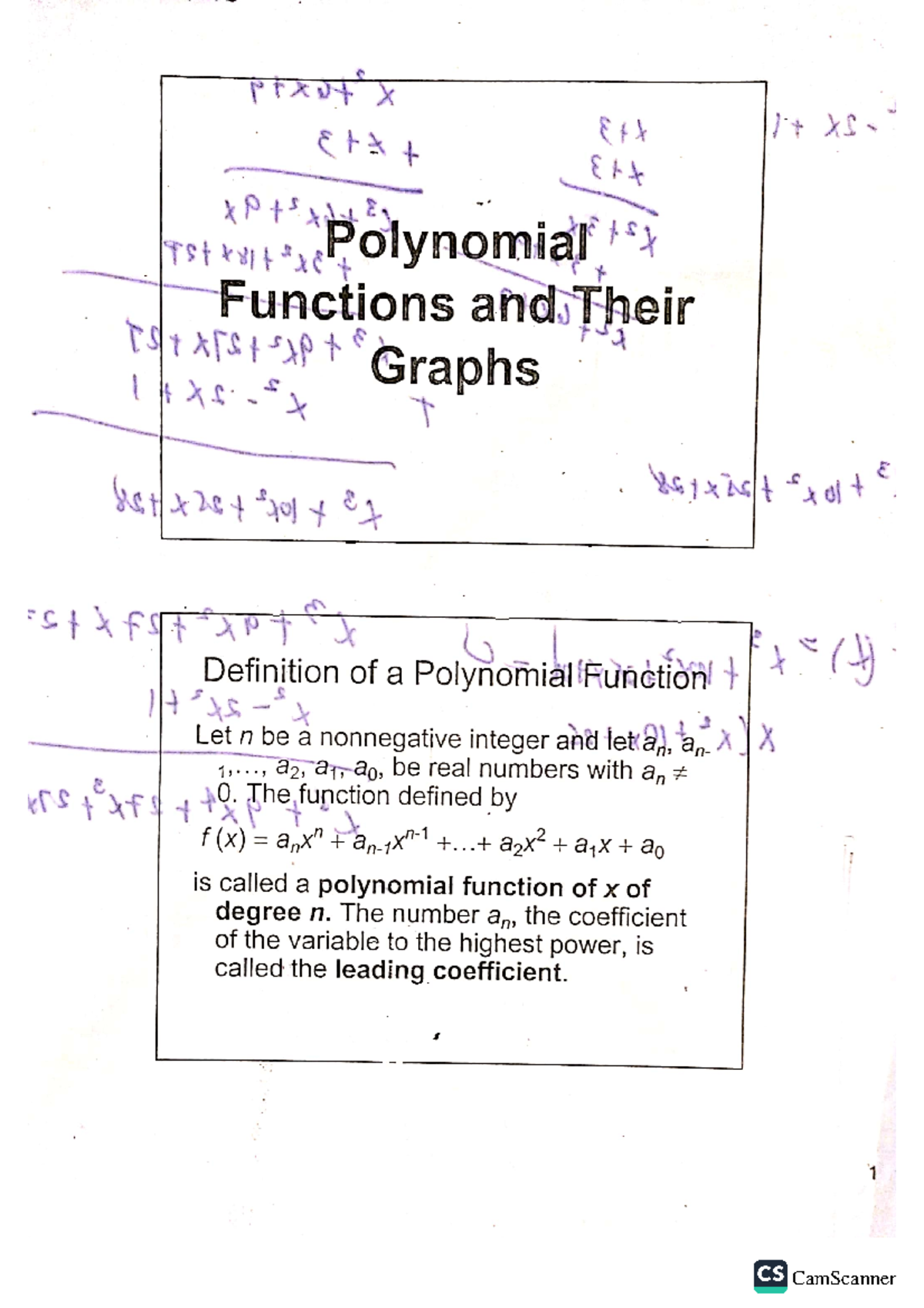 Polynomial Functions And Their Graphs General Mathematics Studocu