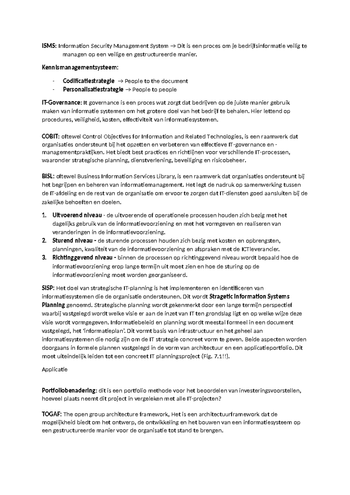 Begrippen BI - ISMS: Information Security Management System → Dit is ...