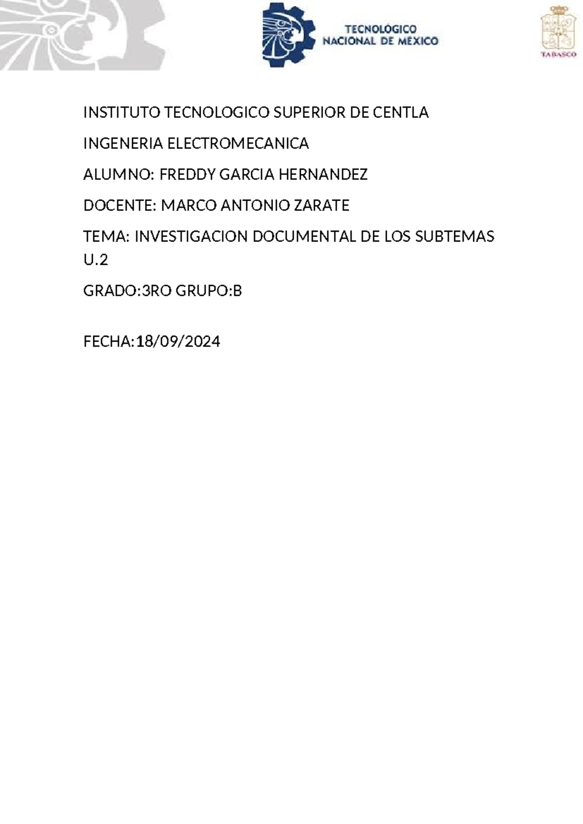 Instituto Tecnologico Superior De Centla Docx Instituto Tecnologico Superior De Centla