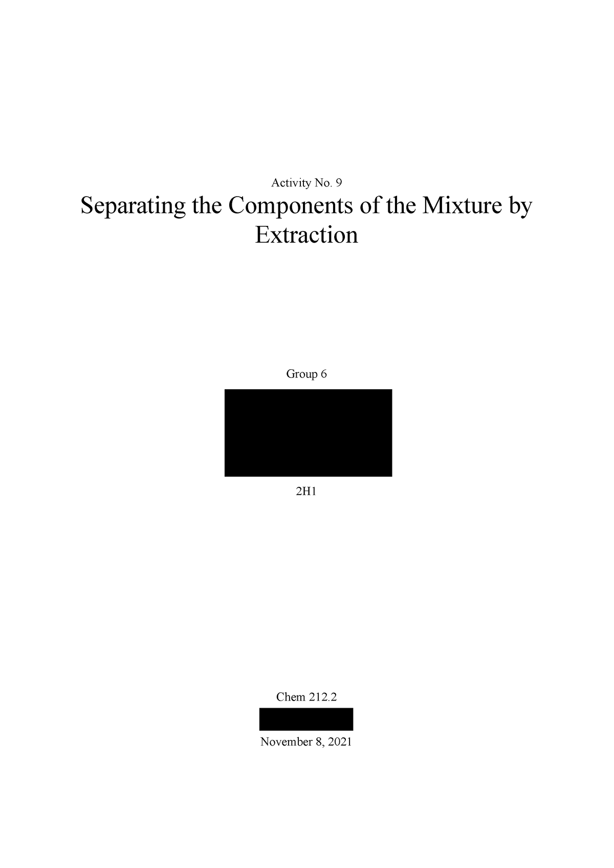 Separating The Components Of A Mixture By Extraction Lab Report ...