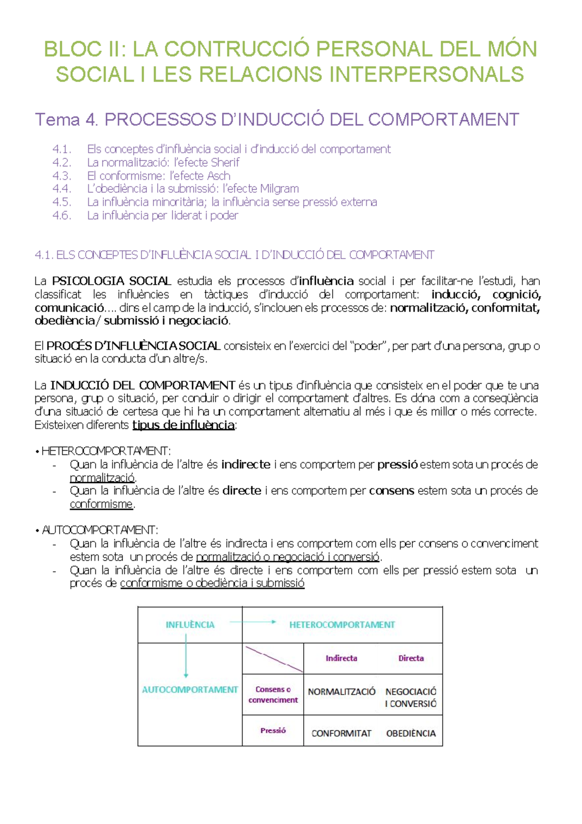 Tema 4 Psicosocial-3 - Lecture Notes 3 - BLOC II: LA PERSONAL DEL ...