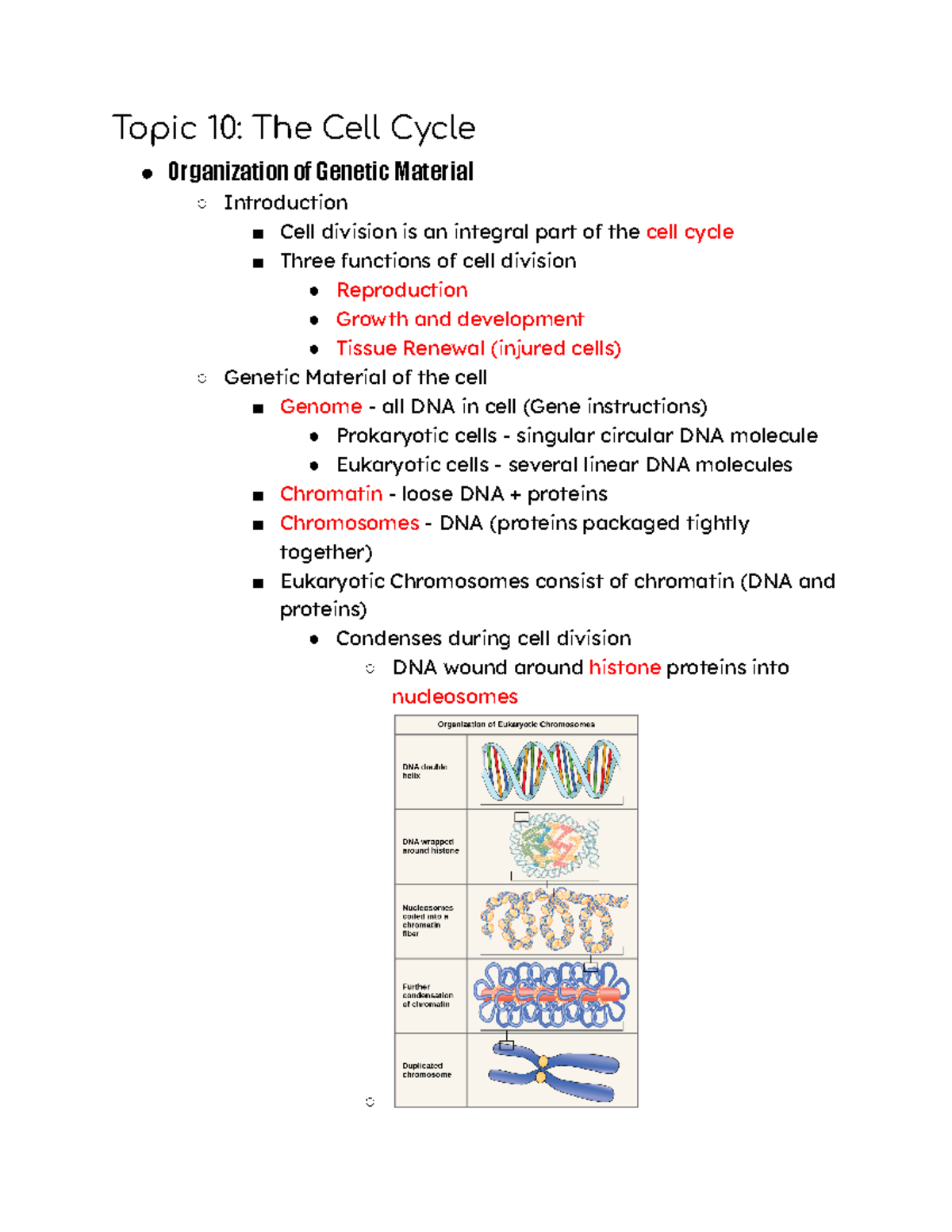 General Bio Notes - Topic 10 and 11 - Topic 10: The Cell Cycle ...