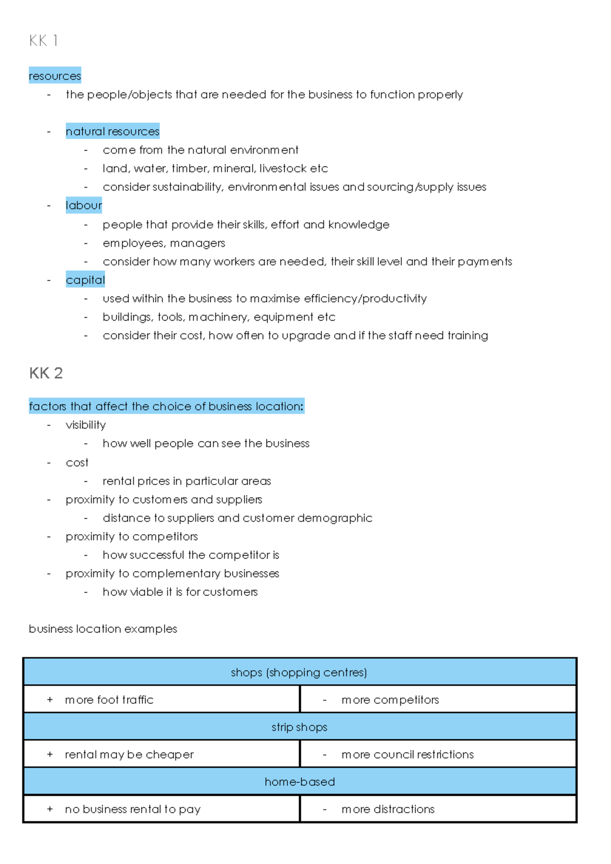 Bus Man U1 AOS 3 Notes - KK 1 resources - the people/objects that are ...