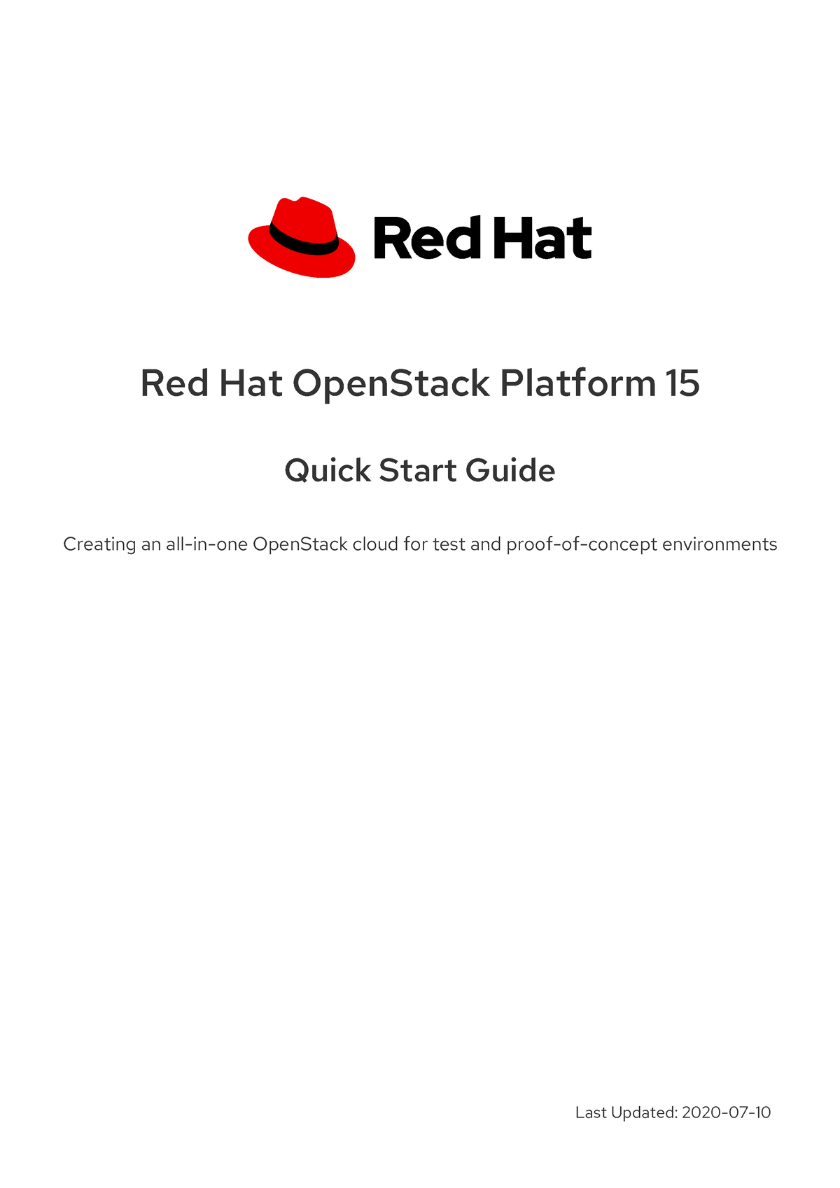 Red Hat 8 Openstack Platform-15-quick Start Guide-en-us - Red Hat ...