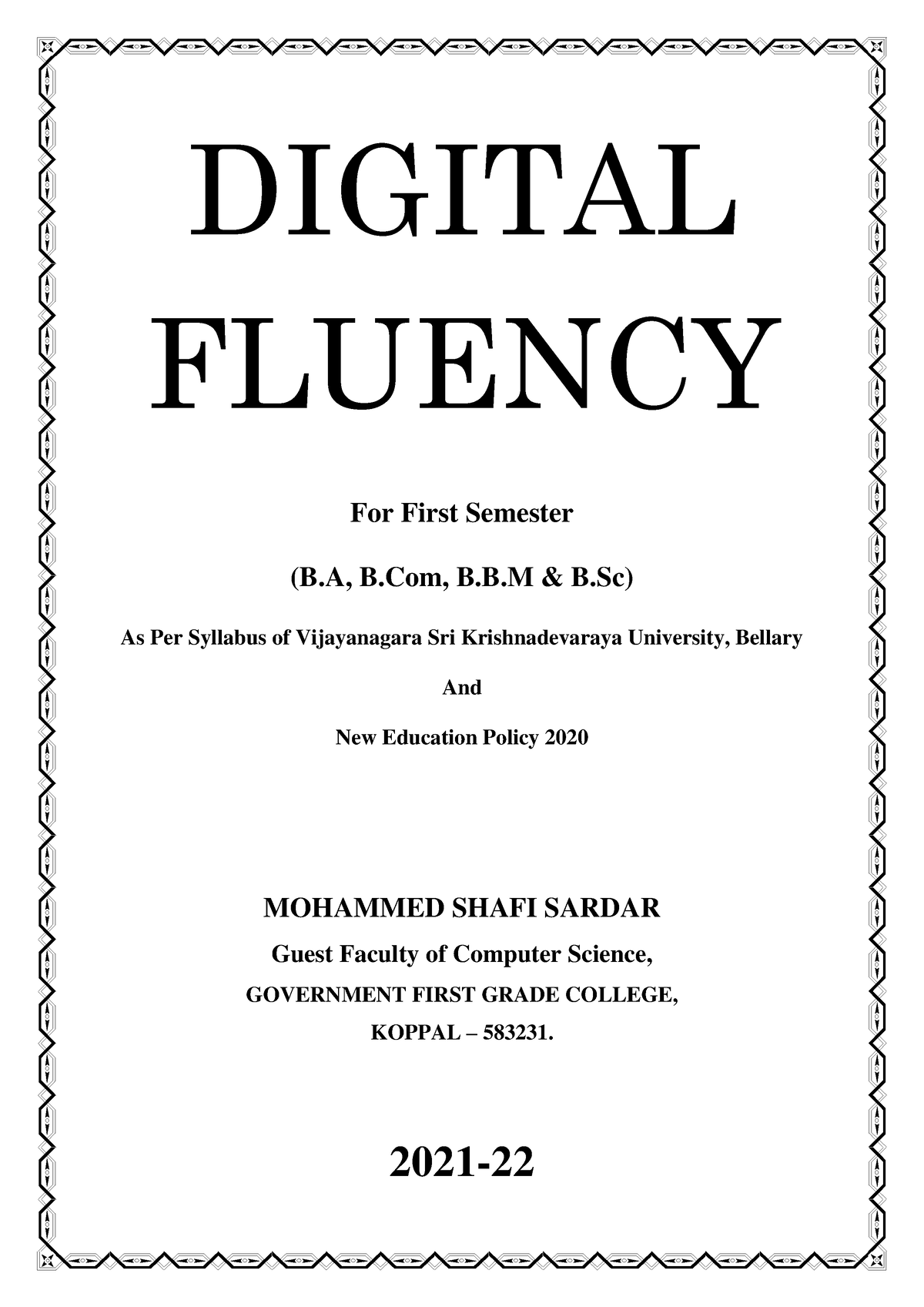 Download - DIGITAL FLUENCY For First Semester (B, B, B.B & B) As Per ...