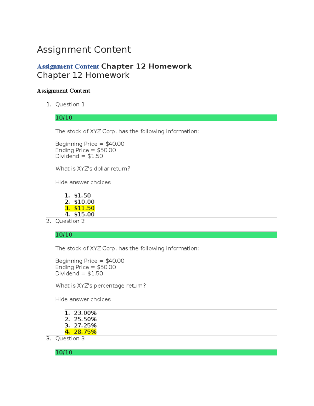 Assignment Content - quiz - Assignment Content Assignment Content ...