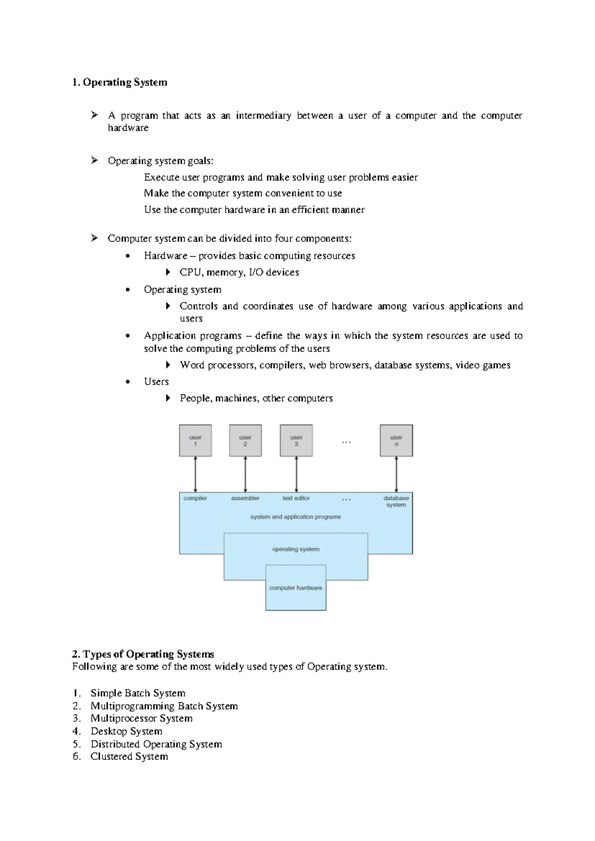 OS Notes FULL 5 Units - Operating System A program that acts as an ...