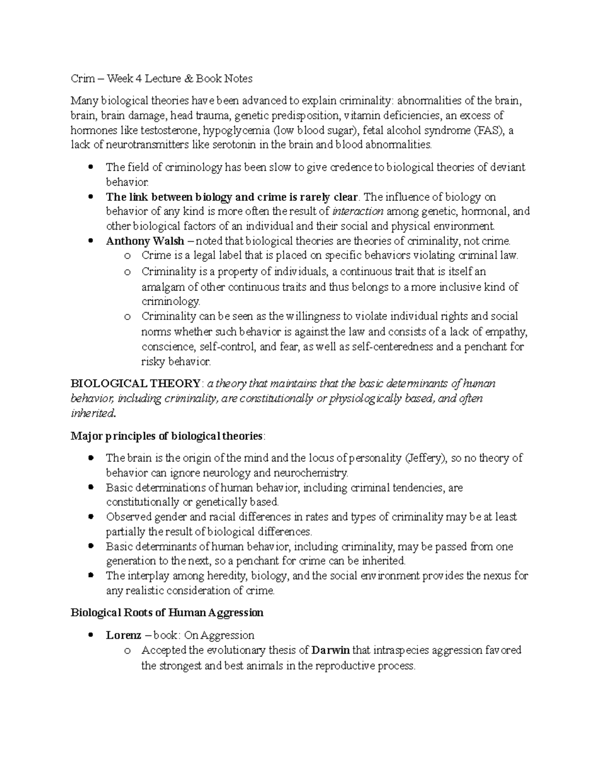 Criminology Today 6th Ed. Chapter 4 & Lecture Note - Crim – Week 4 ...