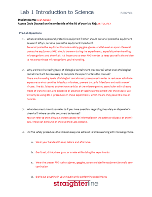 BIO250L+V2+Lab+5+ - Microbiology labwork - Student Name: Access Code ...