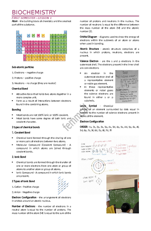 Biochemistry-1 - BIOCHEM - BIOCHEMISTRY Is the study of the chemical ...