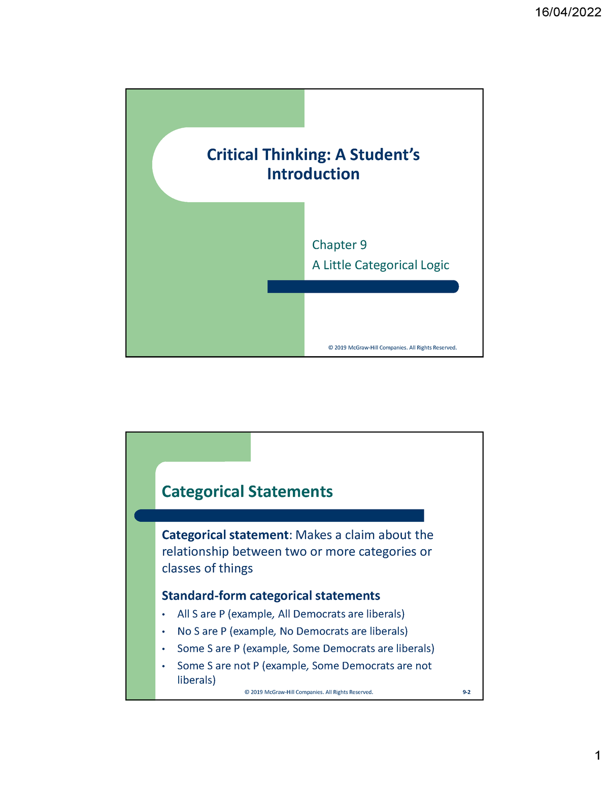 critical thinking chapter 9 answers