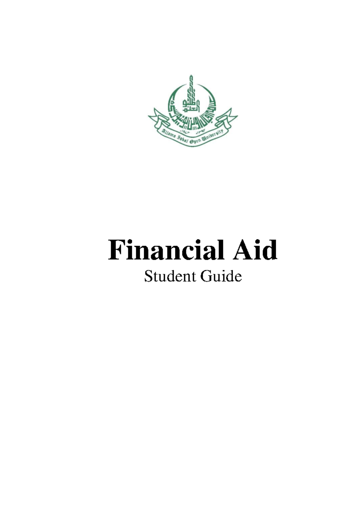 Financial Aid Student Guide - Financial Aid Student Guide Financial Aid ...