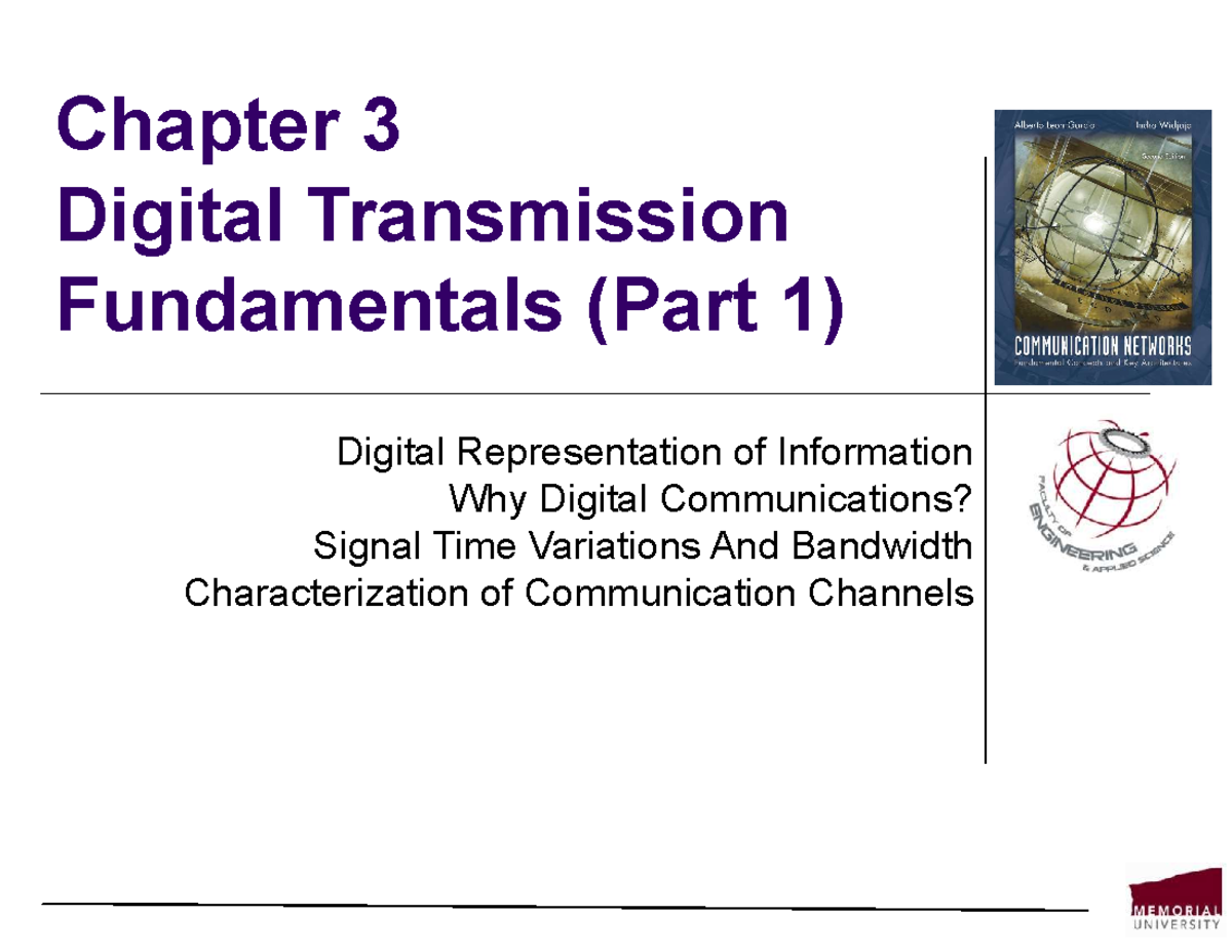 Ch 3 Part 1 - Lecture Notes For Ch 3 Part 1 - Chapter 3 Digital ...