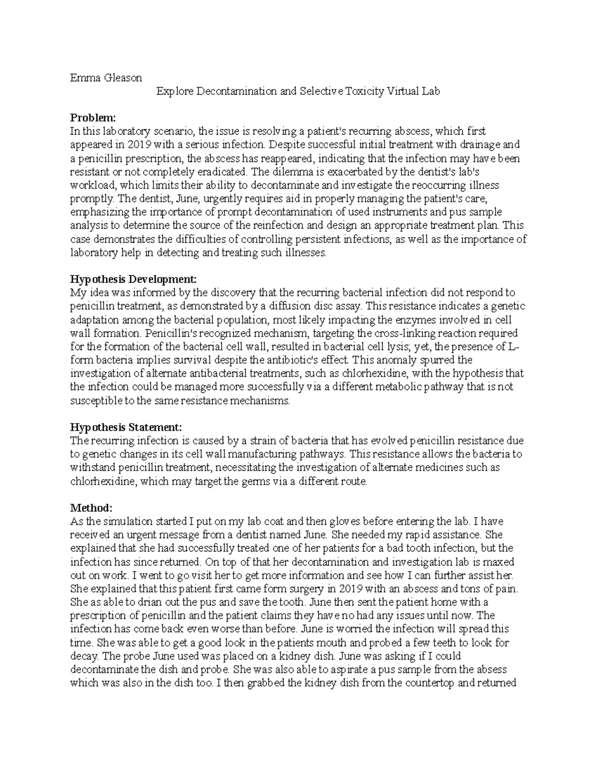 Wk 4 Summative Assessment The Control of Microbial Growth - Emma ...