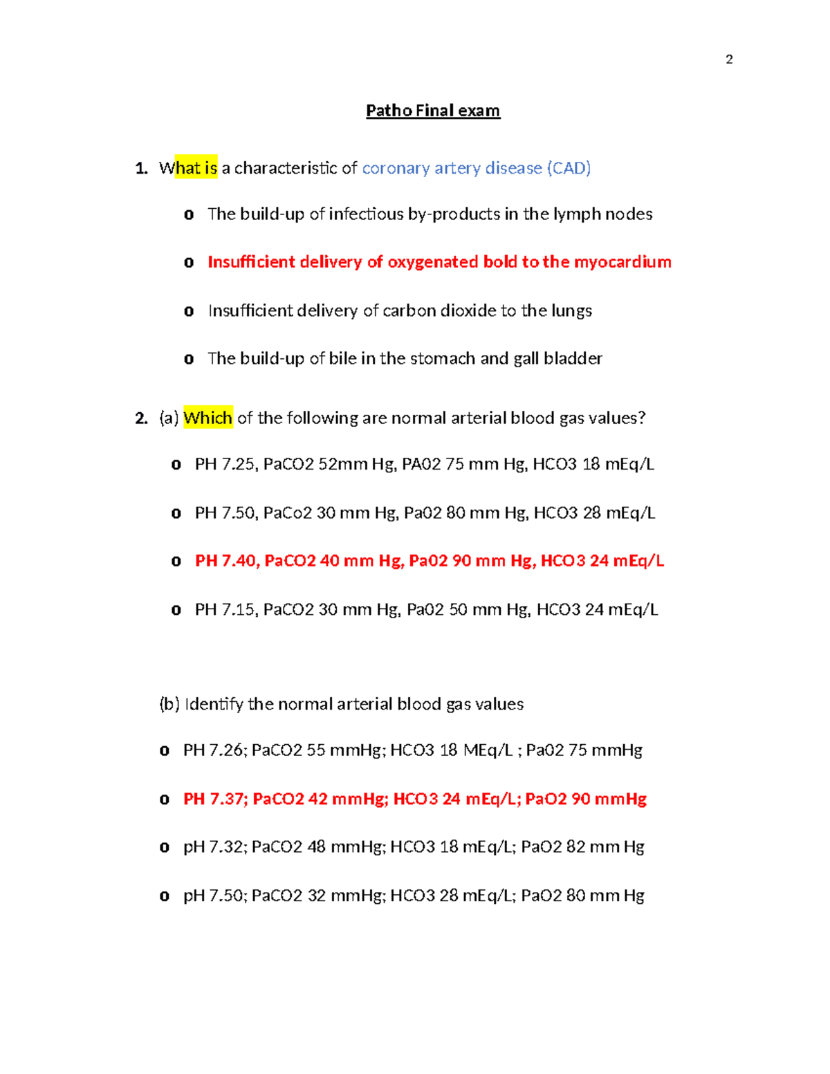 Patho Exams Final 1 Joy Patho 2 - Patho Final Exam What Is A ...