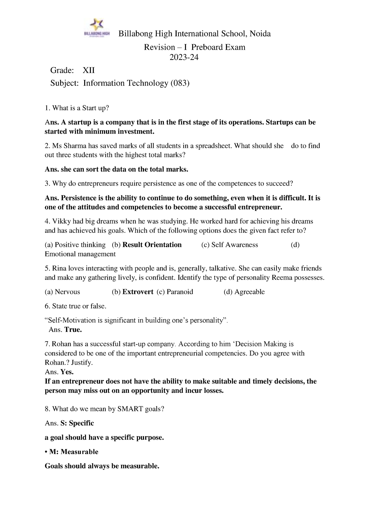 12 IT Revision PB 1 - Summary Computer Engineering - Billabong High ...