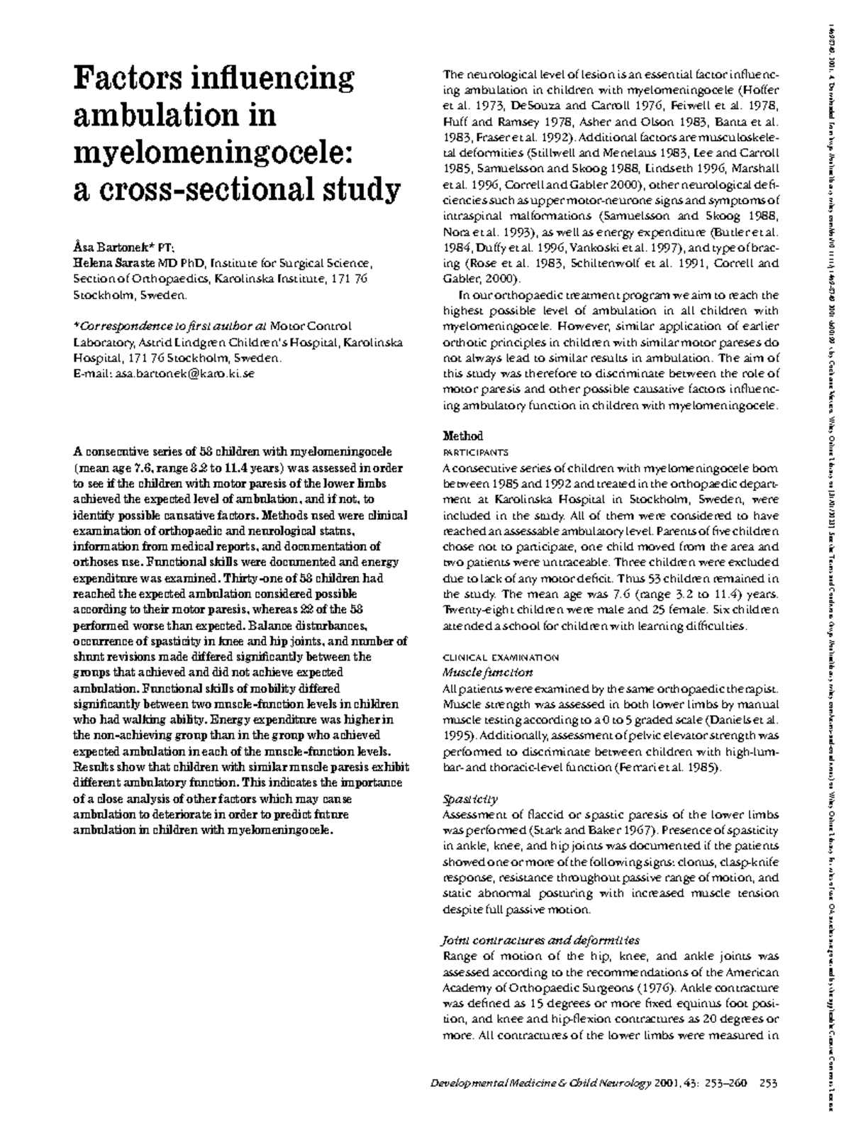 factors-influencing-ambulation-in-myelomeningocele-a-cross-sectional