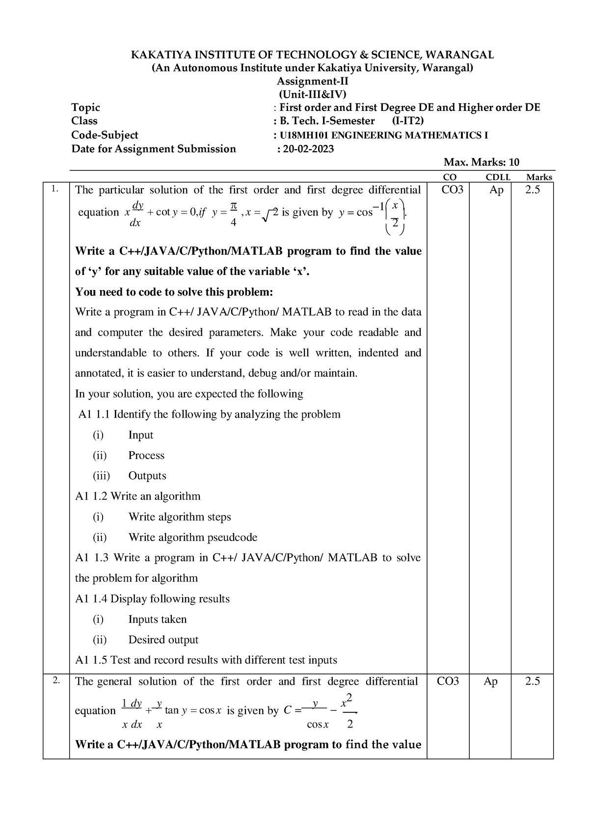 unit 8 further engineering mathematics assignment 2