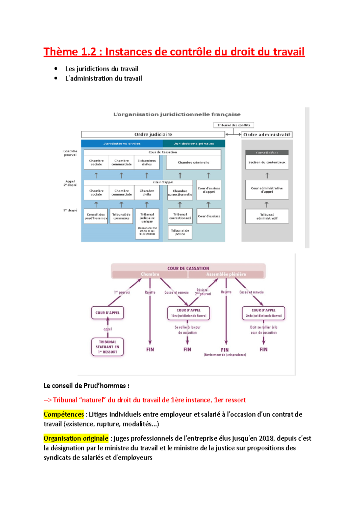 Thème 1 - Cours De Droit Du Travail En Amphi - Thème 1 : Instances De ...