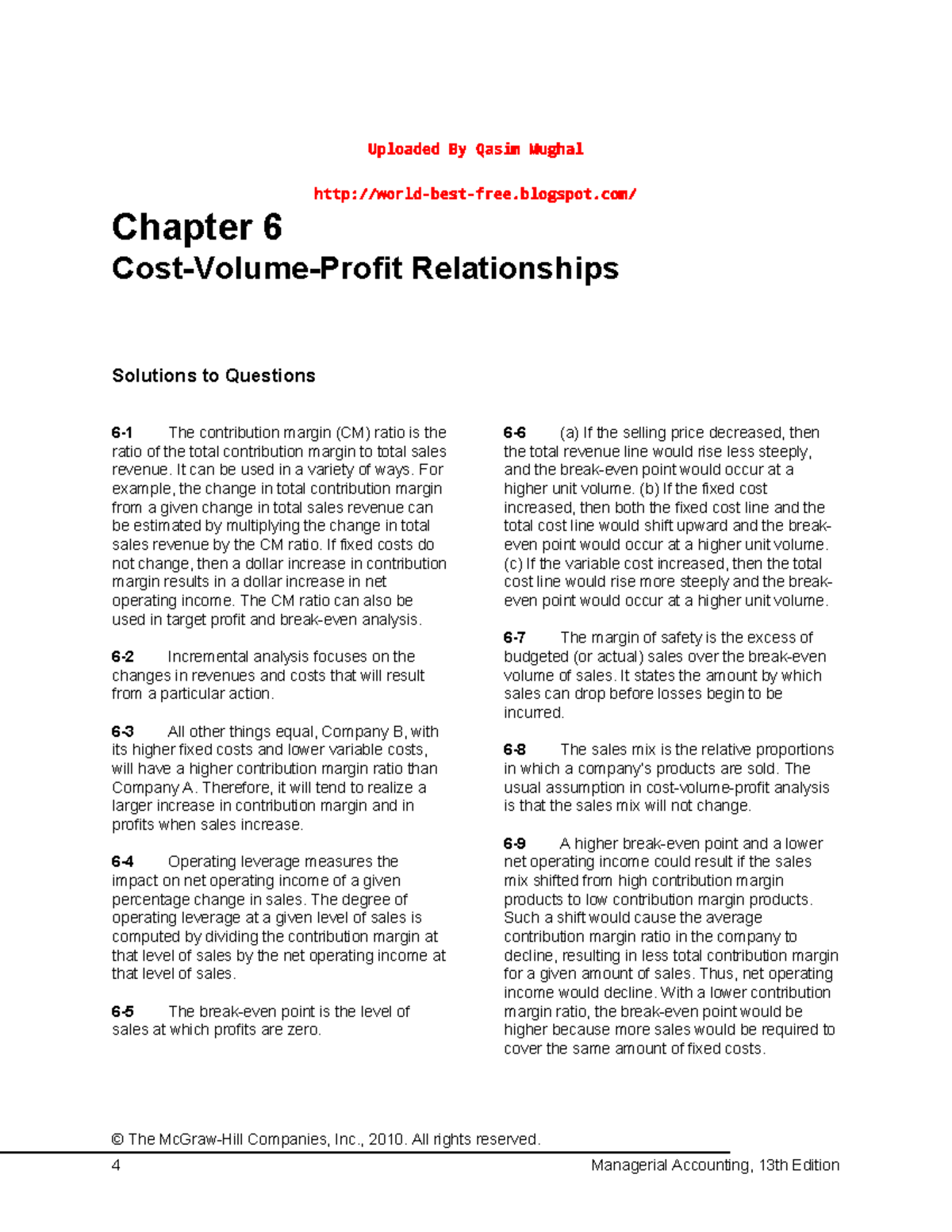 Chap006 - Managerial Accounting 15th Garrison - Uploaded By Qasim ...