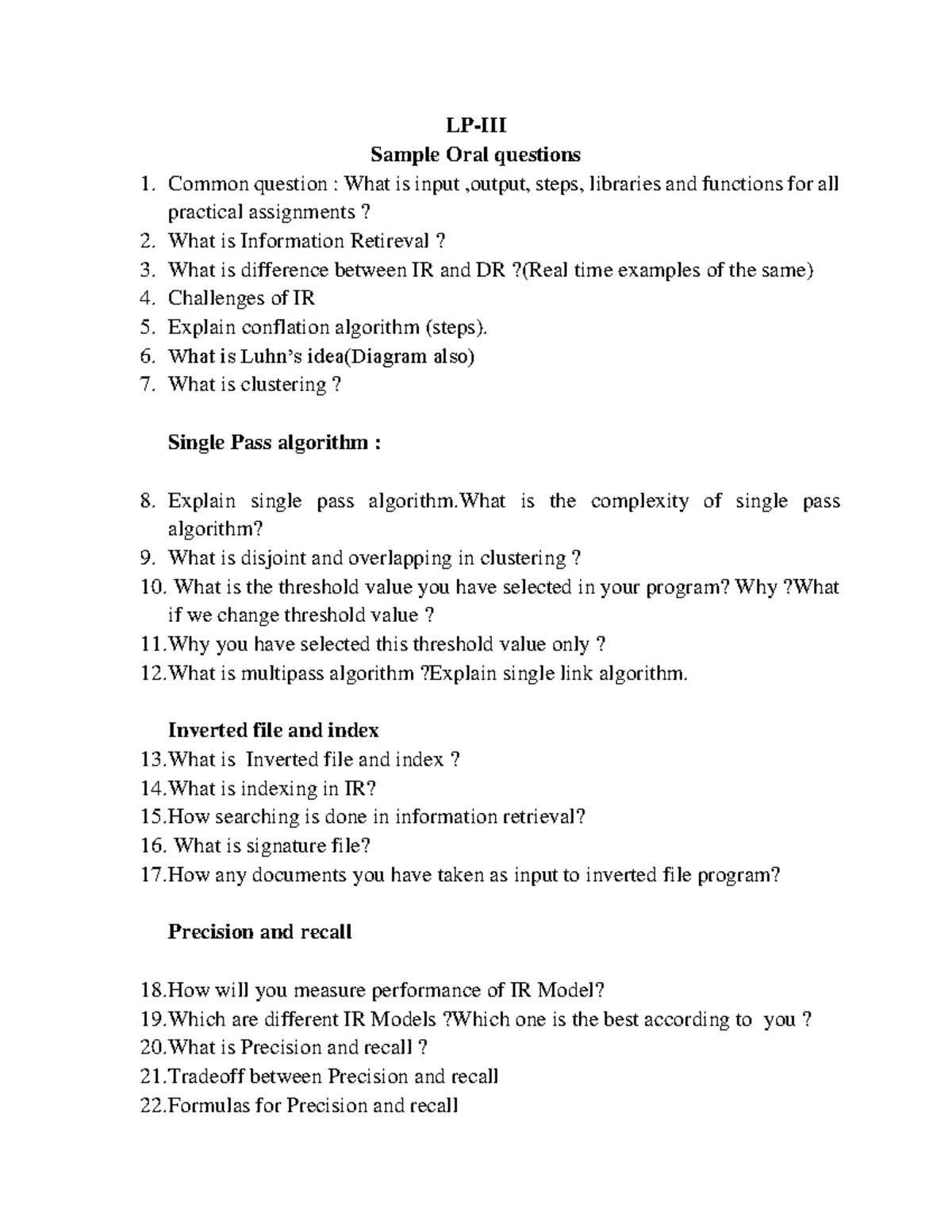 Oral questions - Uzhehsggzggshsbbssnbsjsk - LP-III Sample Oral ...
