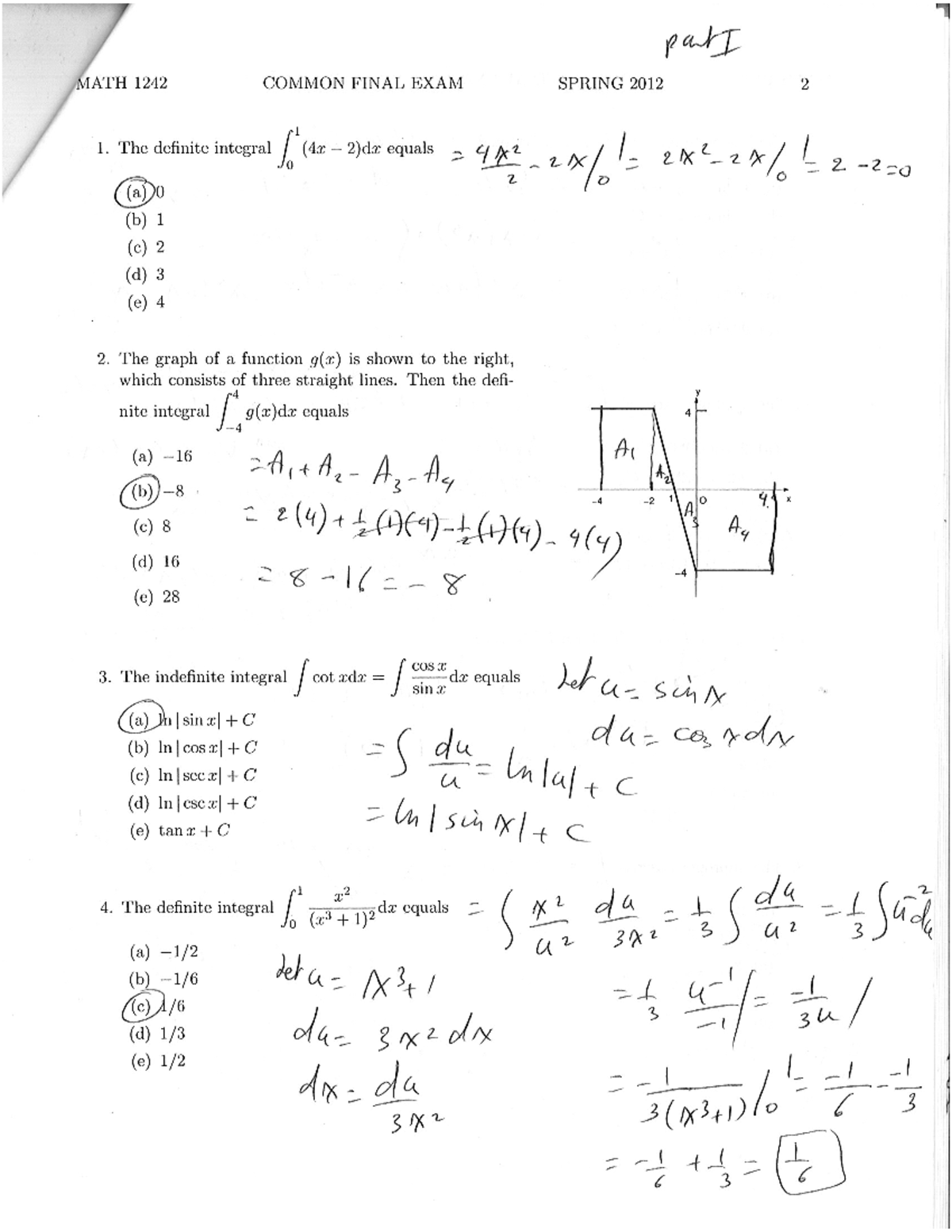 Final Spring 2012 Solution - Mathematics - Studocu
