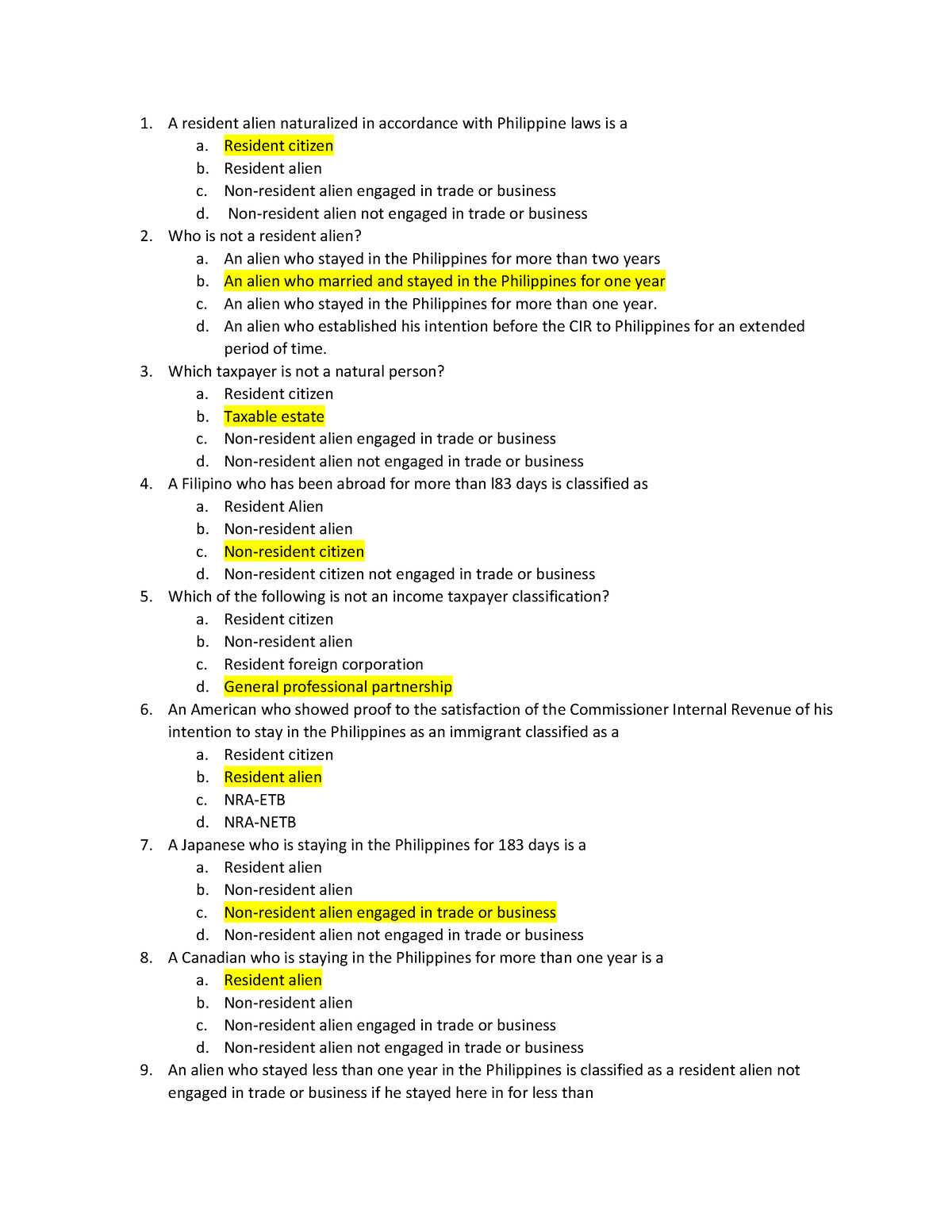 quiz-1-income-taxation-answer-key-a-resident-alien-naturalized-in