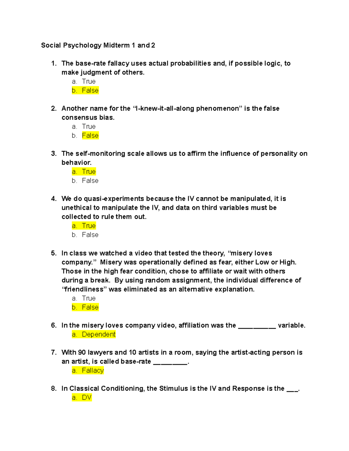 Social Psychology Midterm 1 And 2 - Google Docs - Social Psychology ...