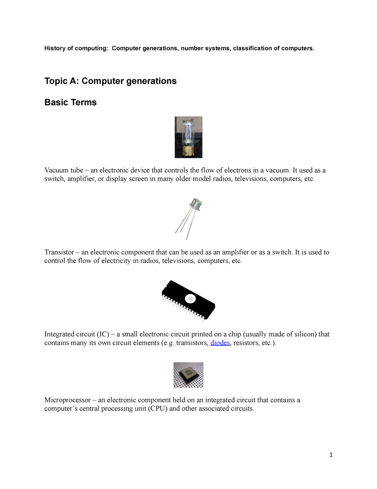 History of Computer Generations
