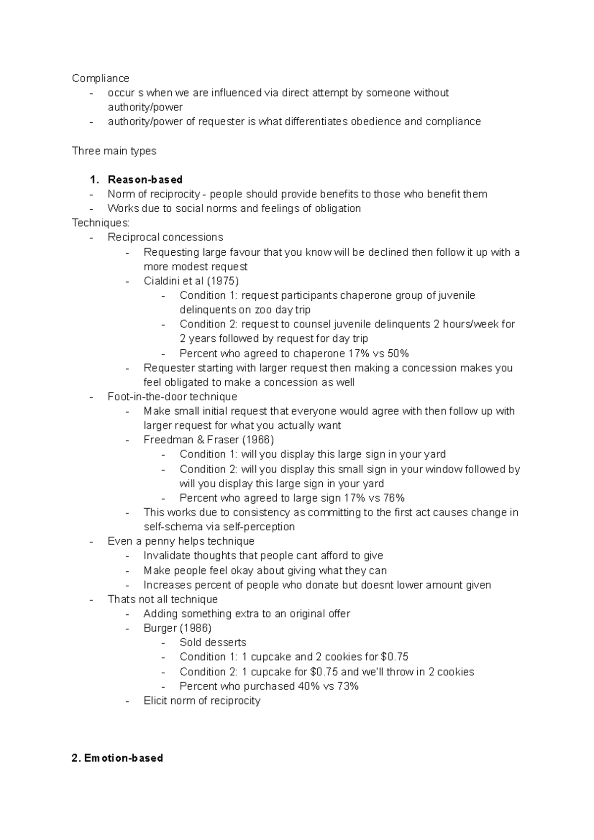 Lecture 2 notes - Compliance - occur s when we are influenced via ...