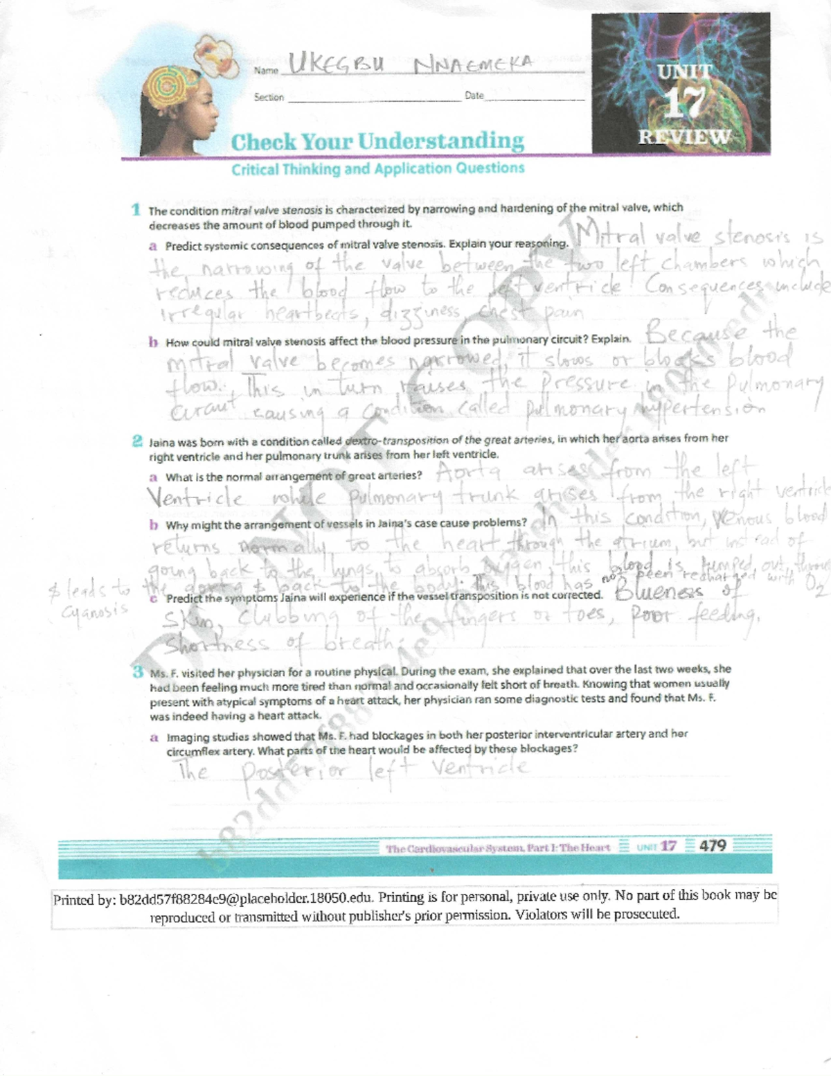 Check Your Understanding Cardiovascular 1 - BSC2086 - Studocu