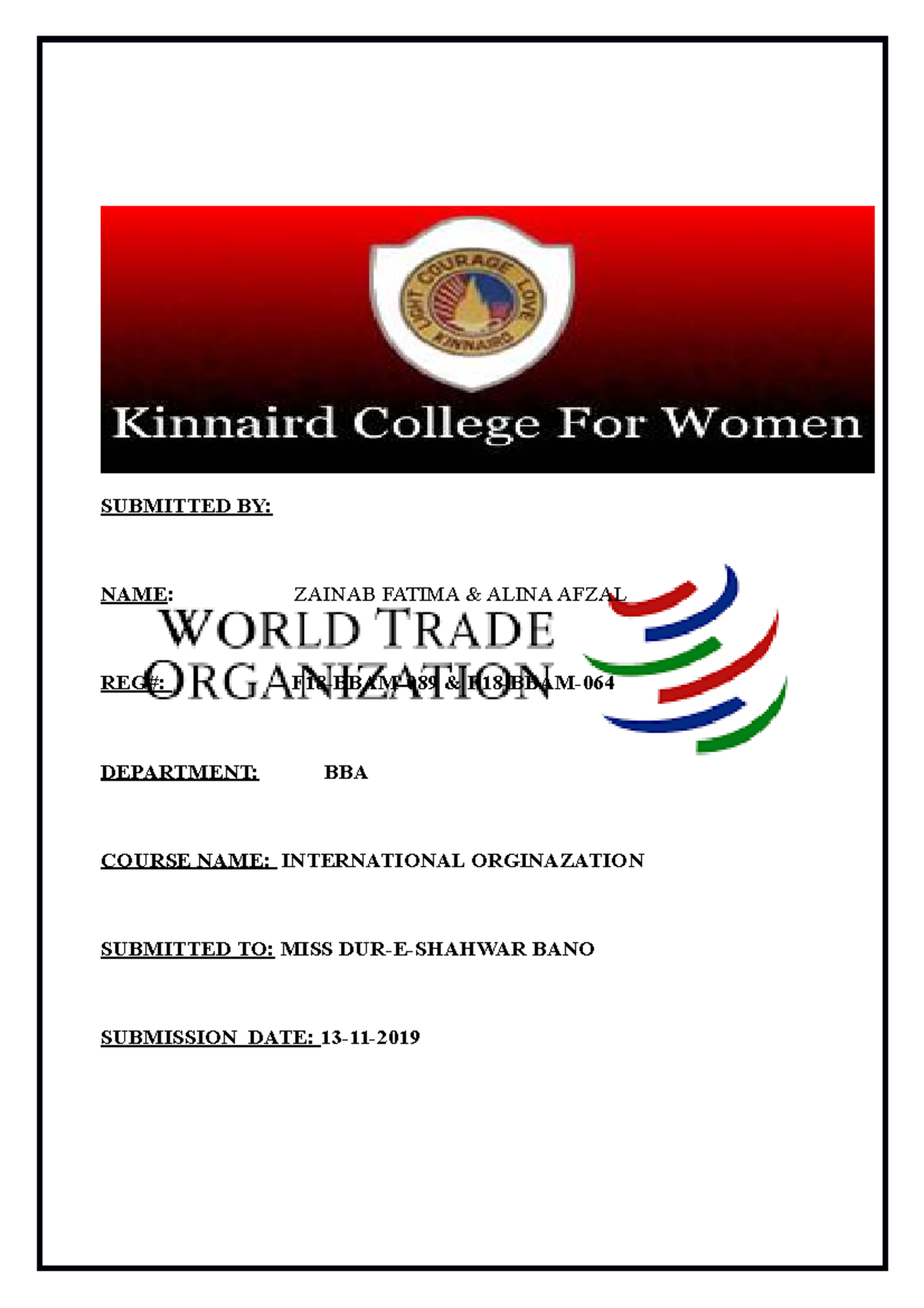 assignment on wto pdf