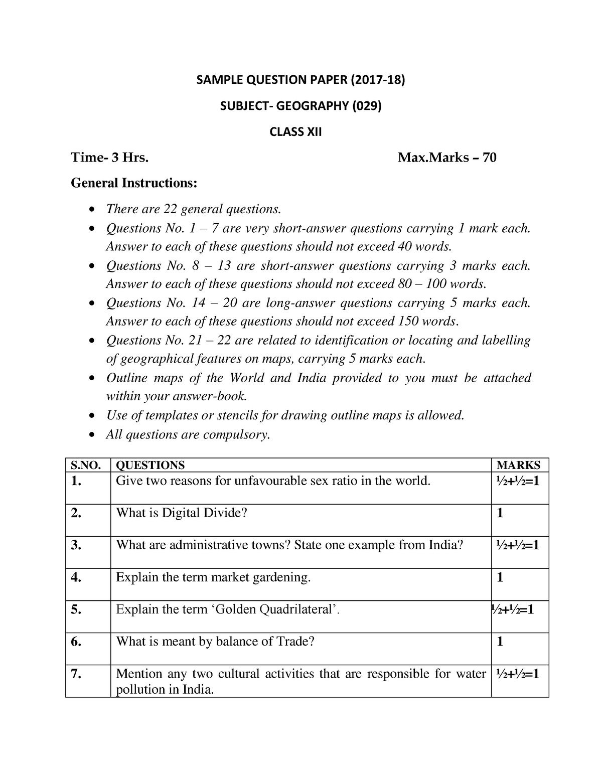 cbse-sample-paper-class-12-geography-2018-sample-question-paper-2017