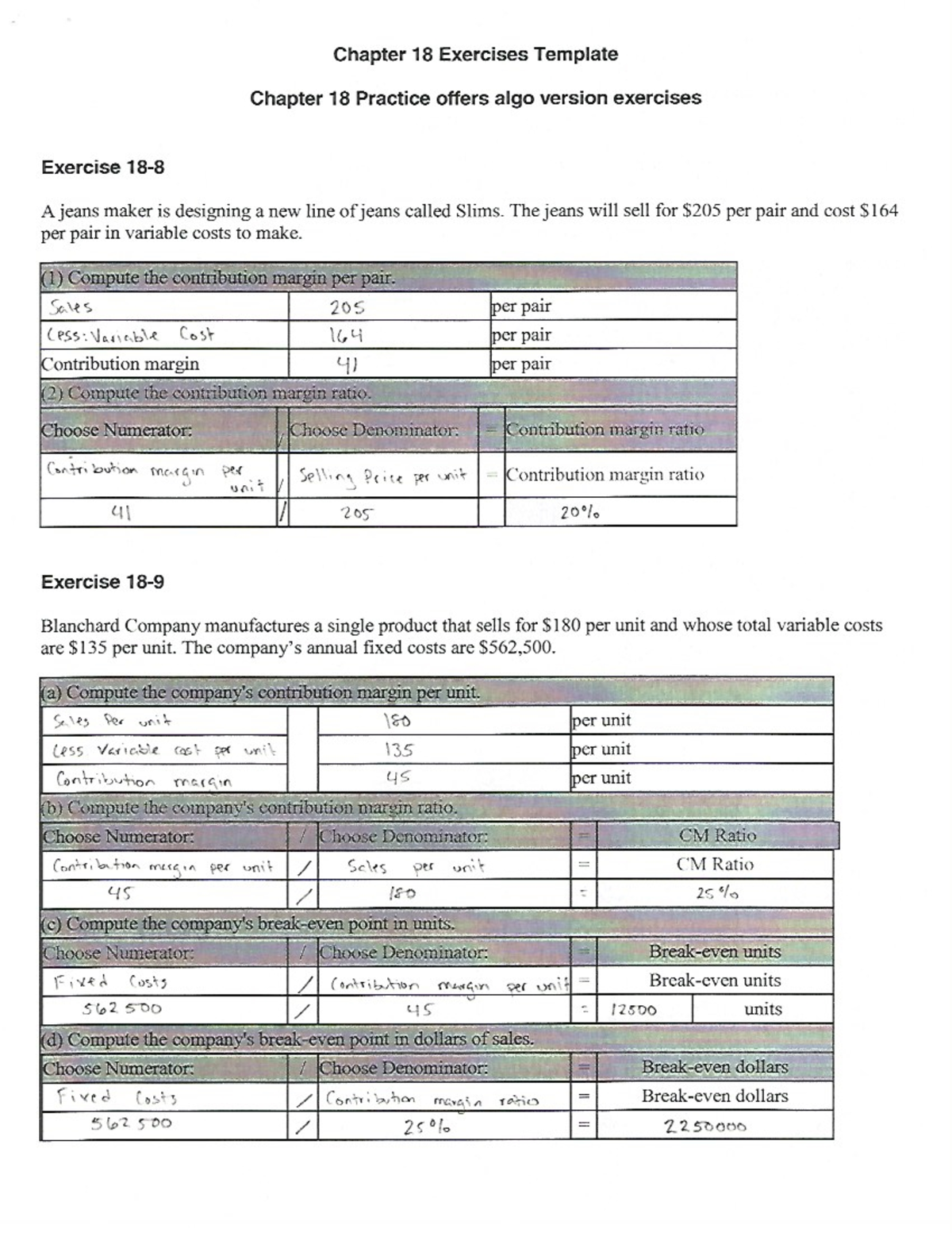 Chapter 18 Exercise Answers - Chapter 13 Exercises Template Chapter 13 ...