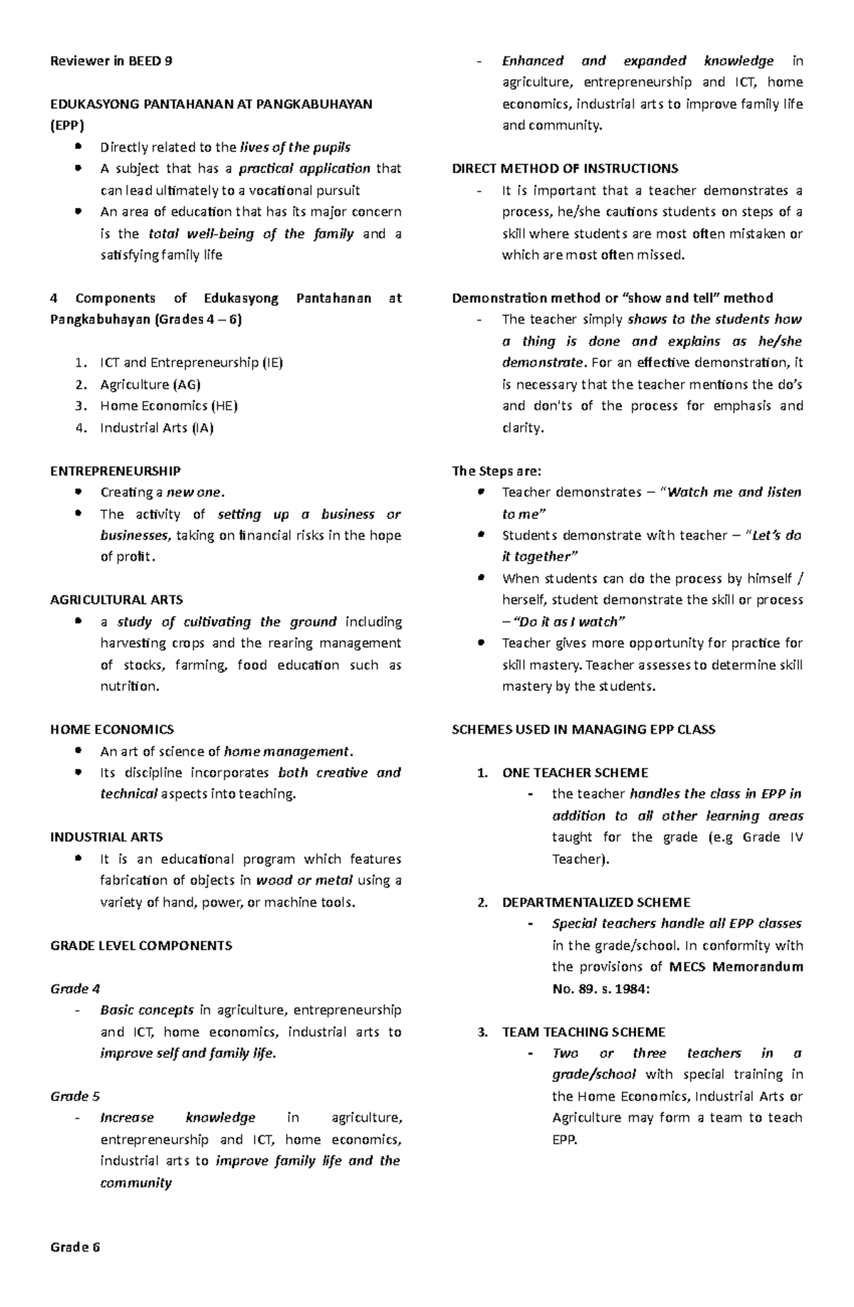 Reviewer in BEED 9 - The activity of setting up a business or ...