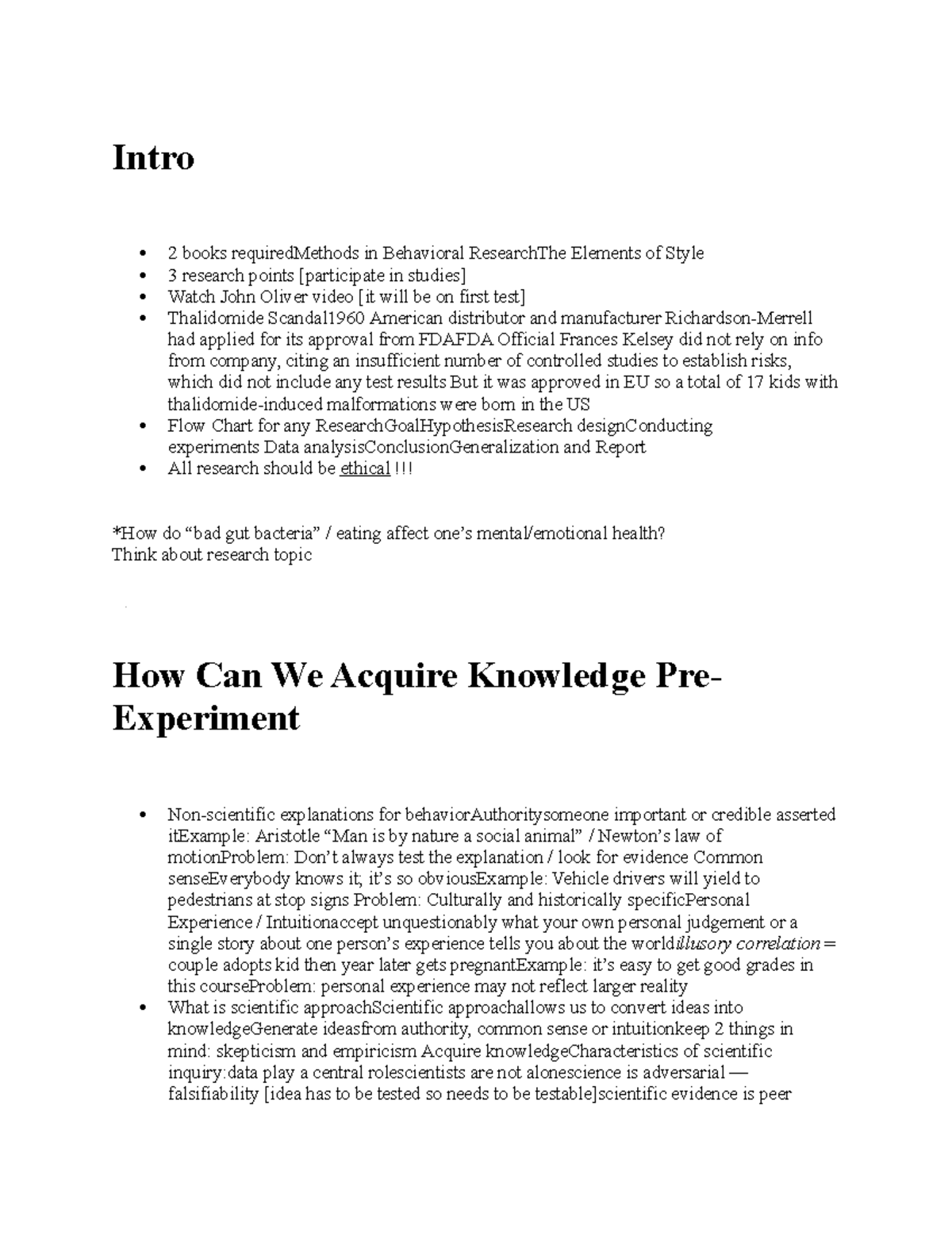 PSYC 2101 Research Methods - Intro 2 books requiredMethods in ...