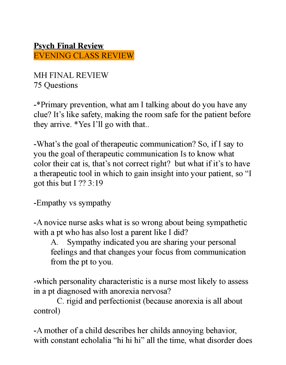 Psych Final Exam SG - Study Guide For Exams - Psych Final Review ...