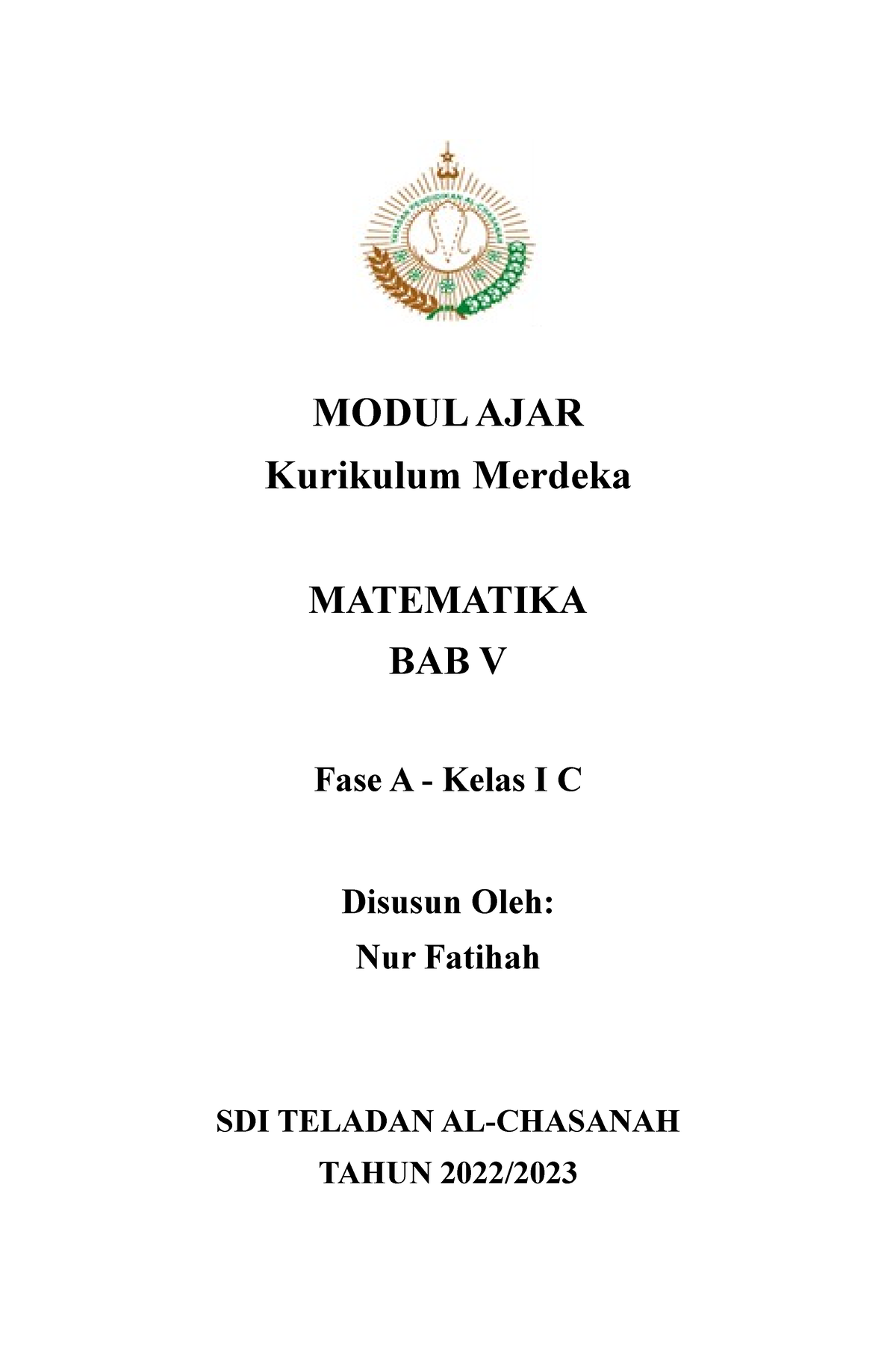 Modul AJAR E Matematika - MODUL AJAR Kurikulum Merdeka MATEMATIKA BAB V ...