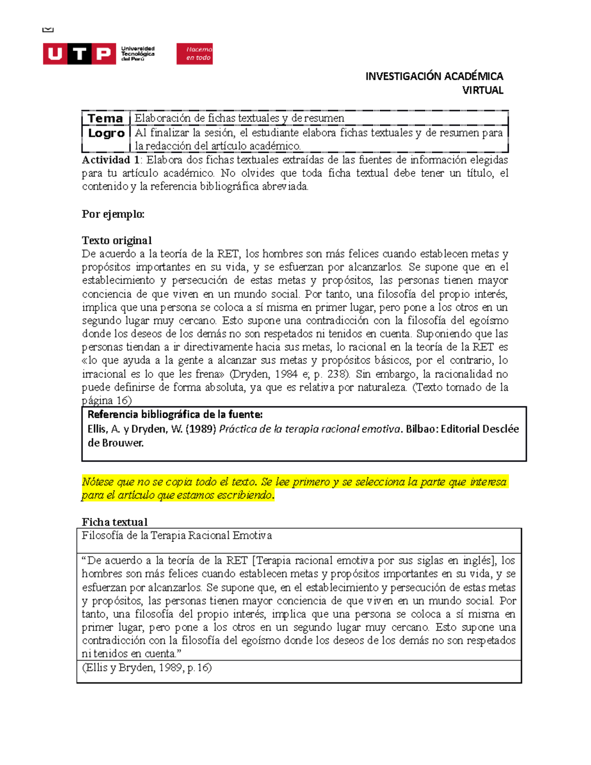 Semana 9 Tarea Fichas Textuales Y De Resumen InvestigaciÓn AcadÉmica Virtual Tema 5974