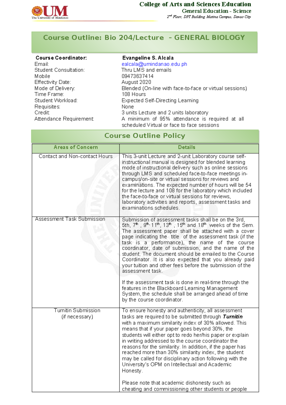 BIO204 SIM Week 16 18 Summary Biological Science General Education