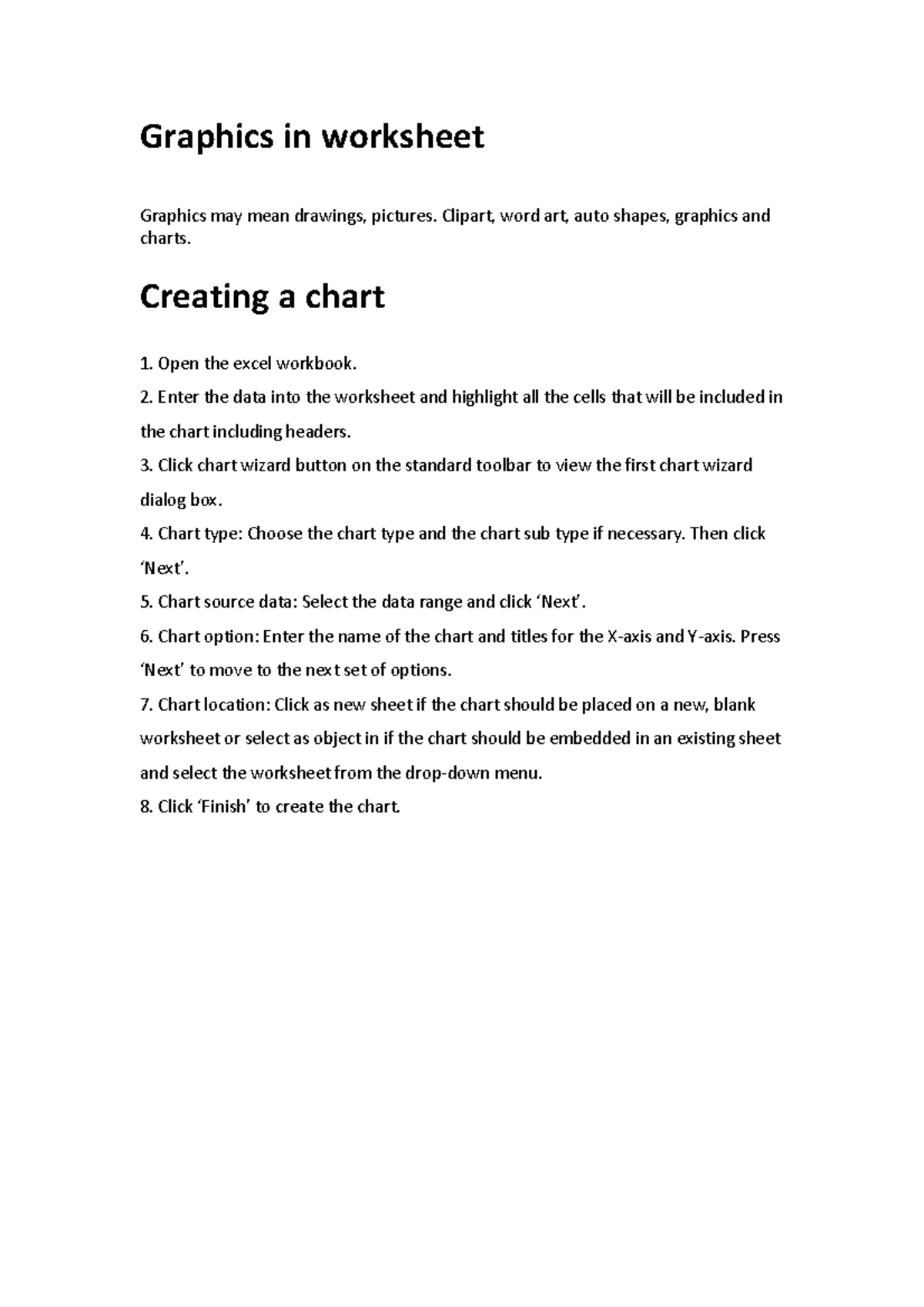 PDF document 6 - Graphics in worksheet Graphics may mean drawings ...
