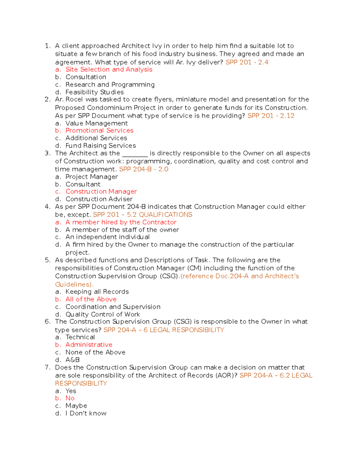 MOCKBOARD_ANSWER AND EXAM - A client approached Architect Ivy in order ...