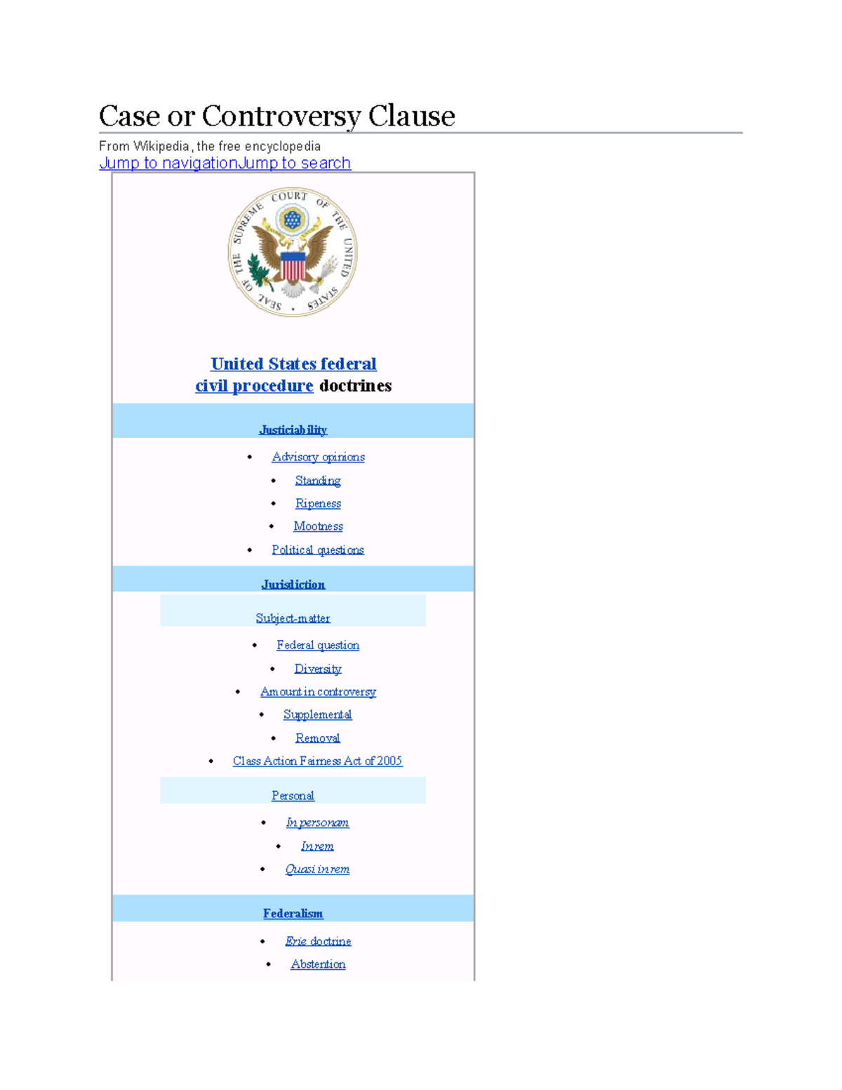Case or Controversy Clause III, Section 2, Clause as embodying two