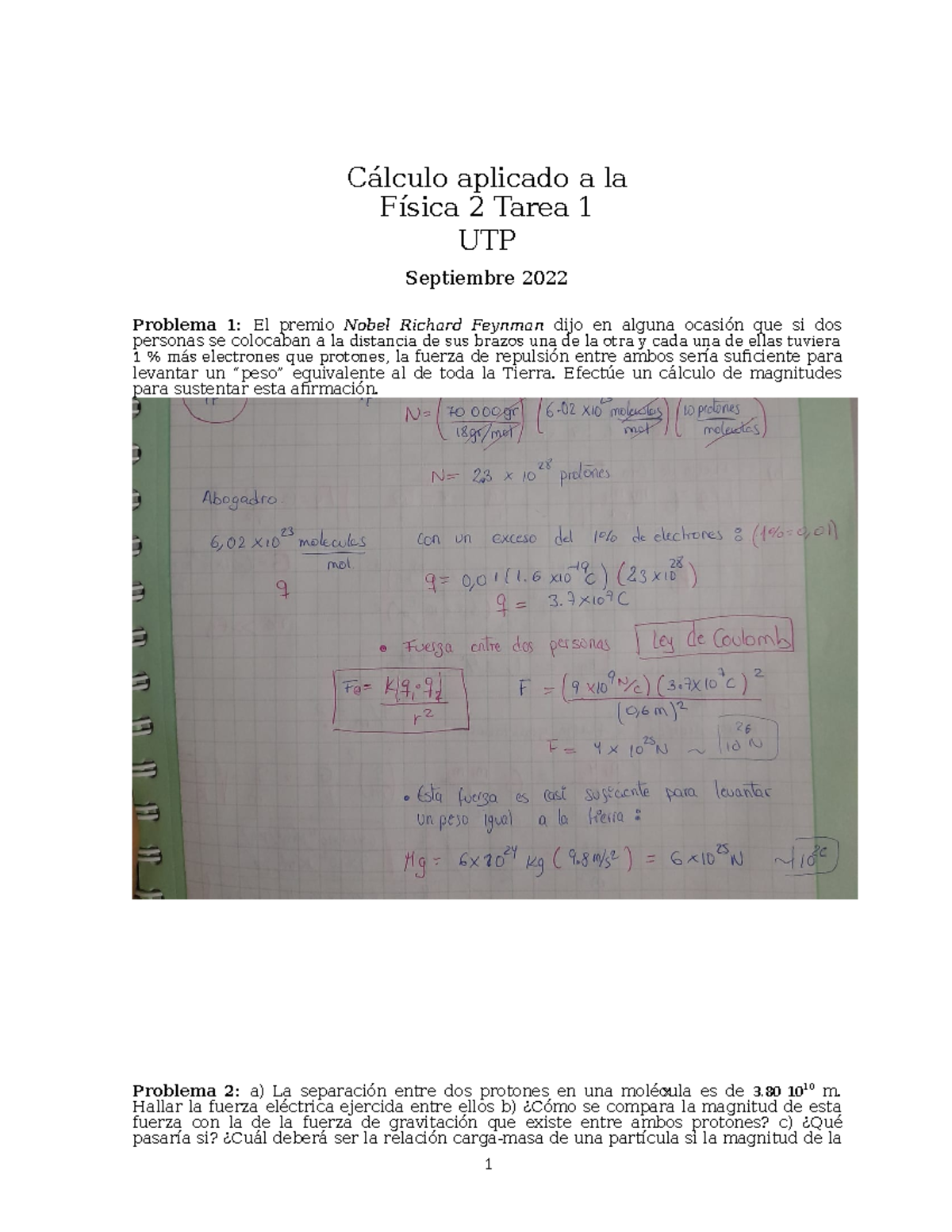 Tarea 1 CAF2 Semana 5 - Cálculo Aplicado A La Física 2 Tarea 1 UTP ...