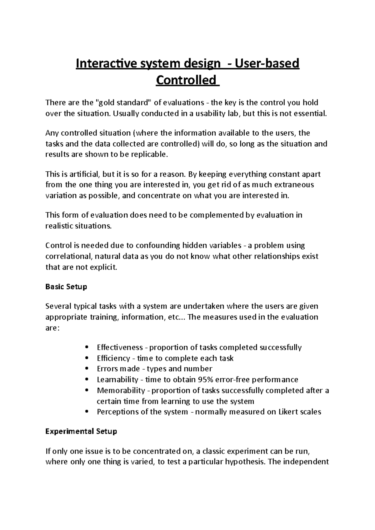 Interactive system design user based controlled interactive system