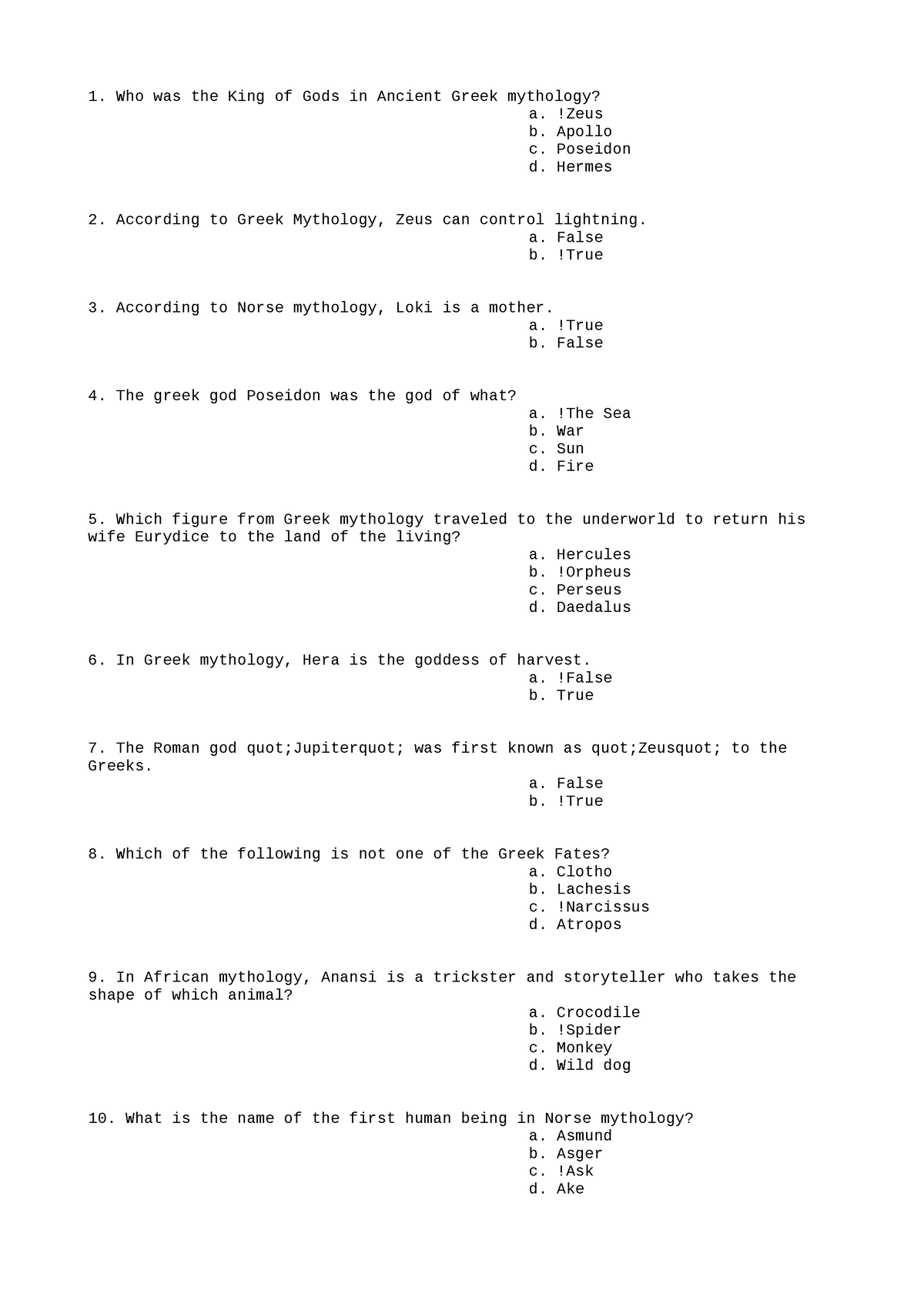 ACC209-Chapter-5 - goodluck - Who was the King of Gods in Ancient Greek ...