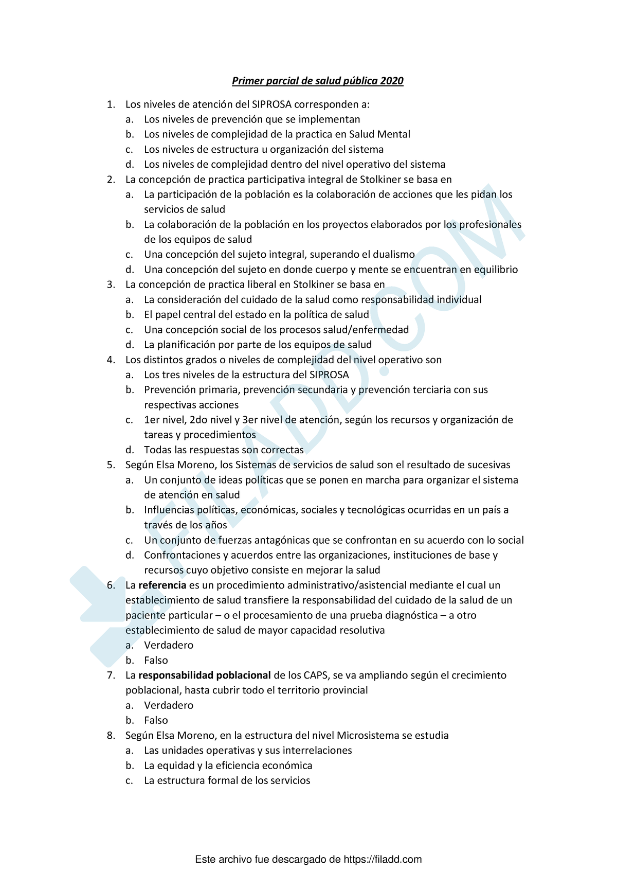 Primer Parcial De Salud Publica 2020 Primer Parcial De Salud Pública 2020 Los Niveles De 7589